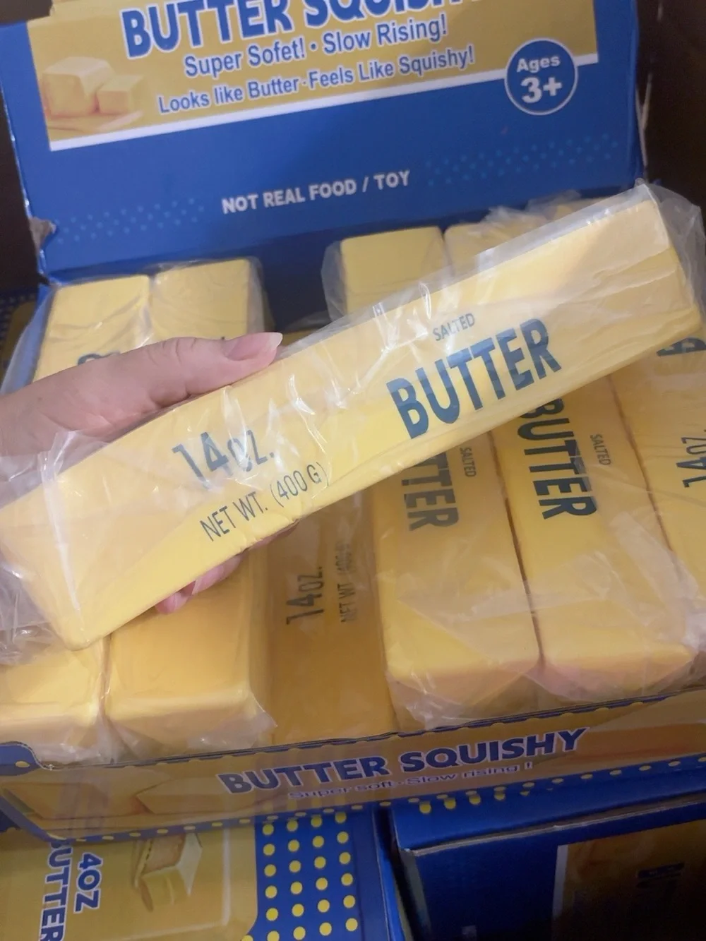Salted Butter Stress Toy - Yellow 12-Pack Butter Squishy 14 oz Super Soft Slow R